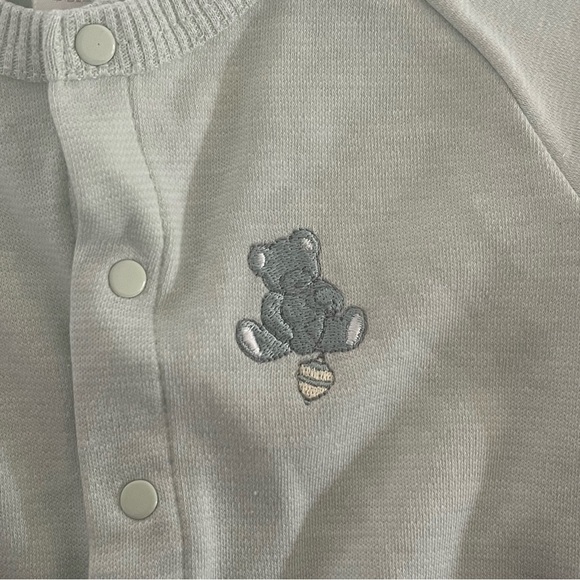 Vintage Carter’s Baby Bubble Onesie Romper with Bear Embroidery Green 0-3 Months - Picture 4 of 8